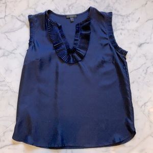 Jcrew silk top with ruffle neck